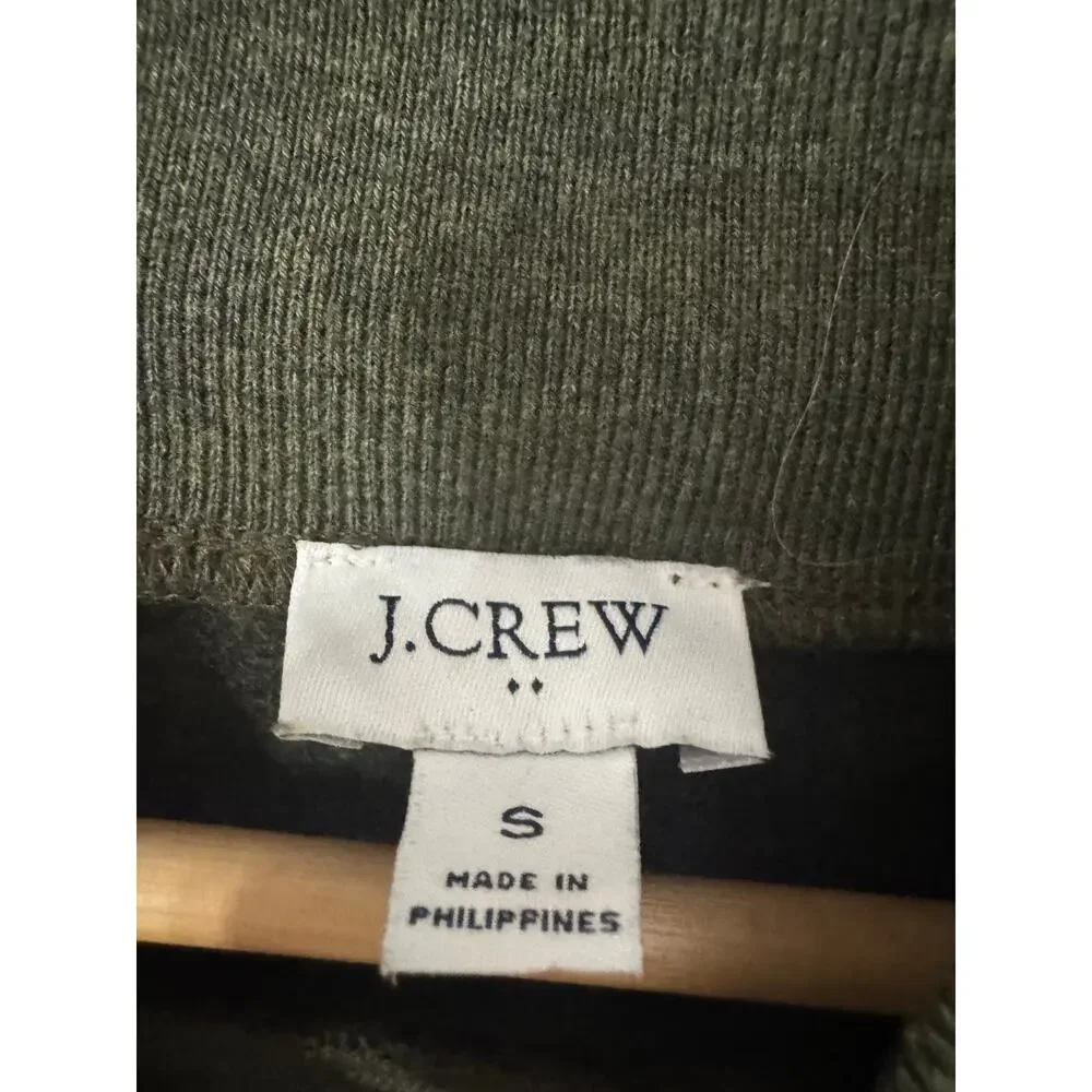 J. Crew Wide Button‎ Collar Tunic Sweatshirt Cloud Spun Fleece Size Small